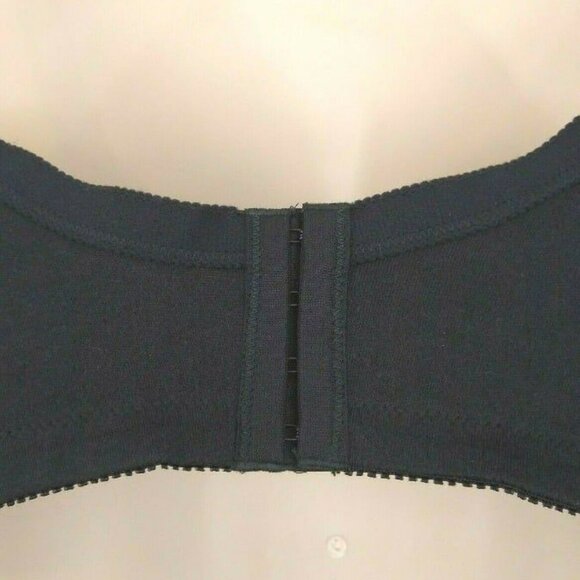 Comfort Choice Womens Cotton Wireless Bra Back Closure Plus Size 54B Black - Picture 5 of 7